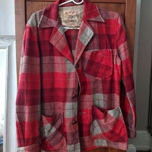 Vintage red wool flannel jacket